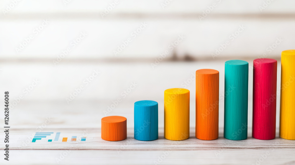Colorful bar graph shows promising growth and positive financial outlook Colorful bar graph shows promising growth and positive financial outlook