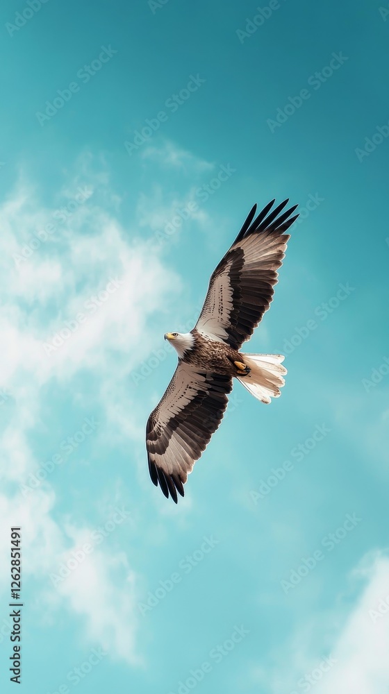 Fototapeta premium Majestic Eagle Soaring in a Clear Sky