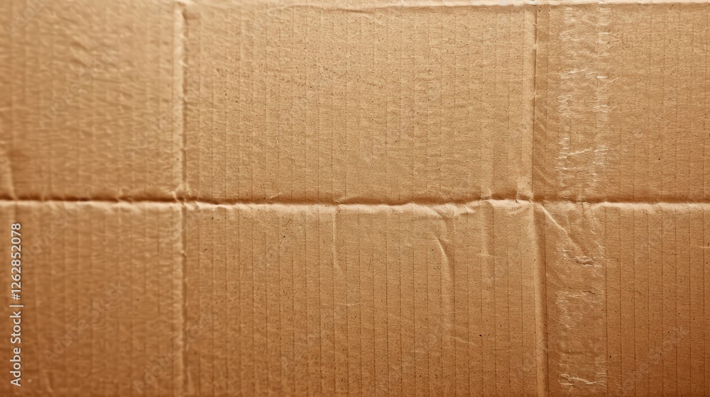 Fototapeta premium A plain, textured cardboard surface with visible creases and folds.