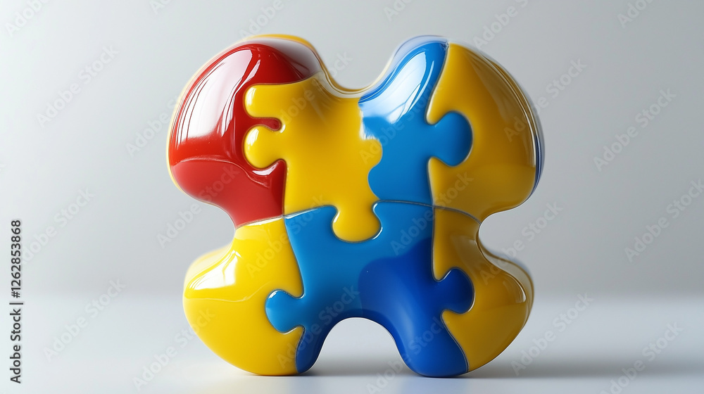 Close-Up of a Single Jigsaw Puzzle Piece Under Soft Studio Lighting Close-Up of a Single Jigsaw Puzzle Piece Under Soft Studio Lighting