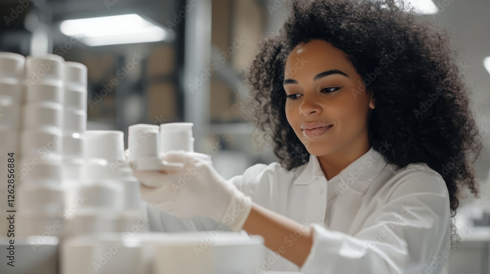 Quality control process in a manufacturing facility woman inspecting products industrial environment close-up view professionalism Quality control process in a manufacturing facility woman inspecting products industrial environment close-up view professionalism