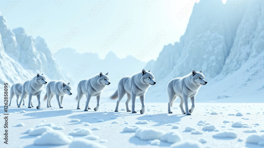 Naklejka premium wolf in snow