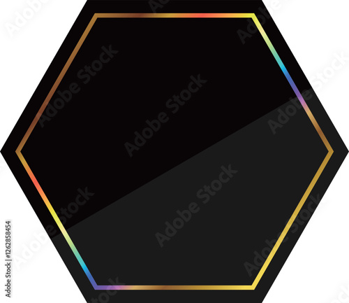 高級感のあるフレーム　ブラック＆レインボーゴールド