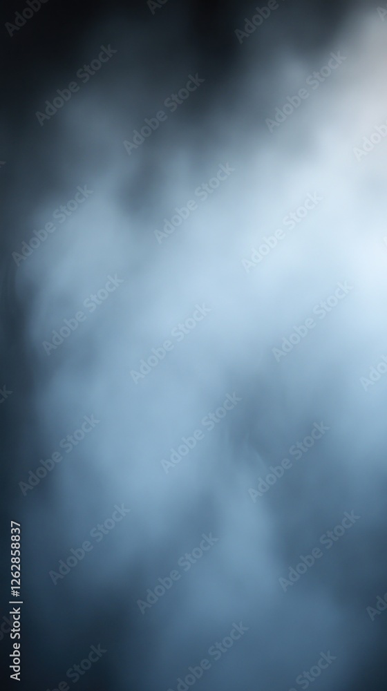 Fototapeta premium A soft blue mist enveloping a dark space, creating a serene atmosphere, ideal for backgrounds in artistic or meditative contexts