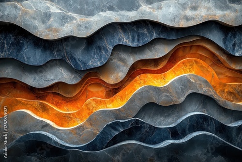Abstract stone background with gray, orange, and blue color tones
