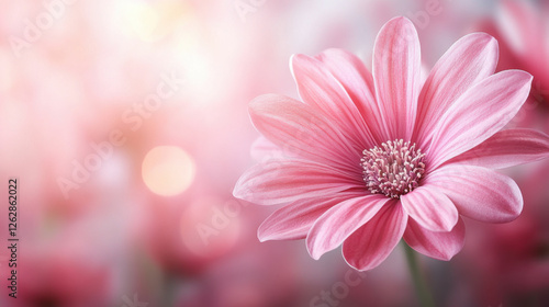 Pink daisy flower, early Spring