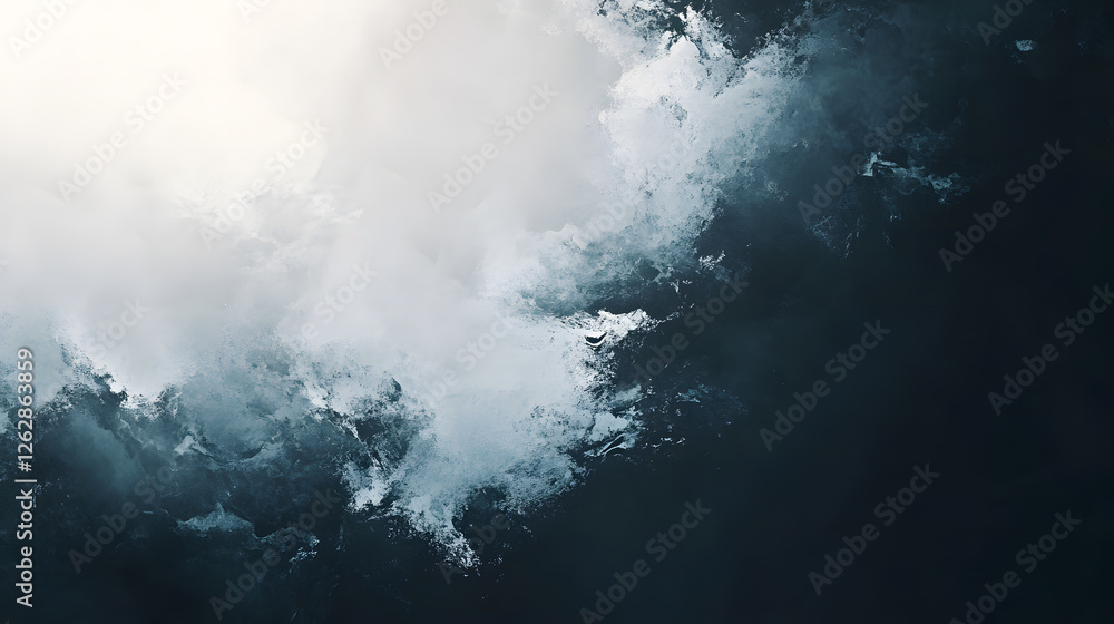 Fototapeta premium Soft, broken clouds illuminated by faint light.