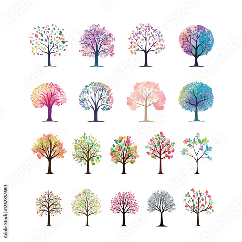 Simple and Elegant Tree Vector Illustration in a Minimalist Style, Representing Nature and Growth
