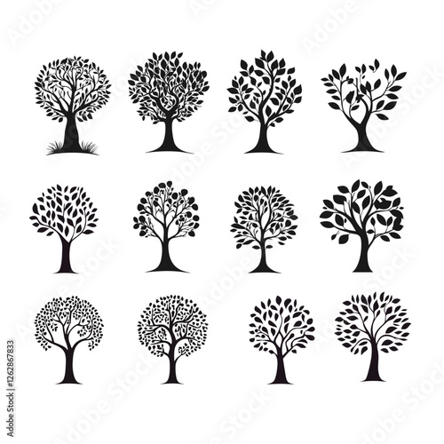 Simple and Elegant Tree Vector Illustration in a Minimalist Style, Representing Nature and Growth