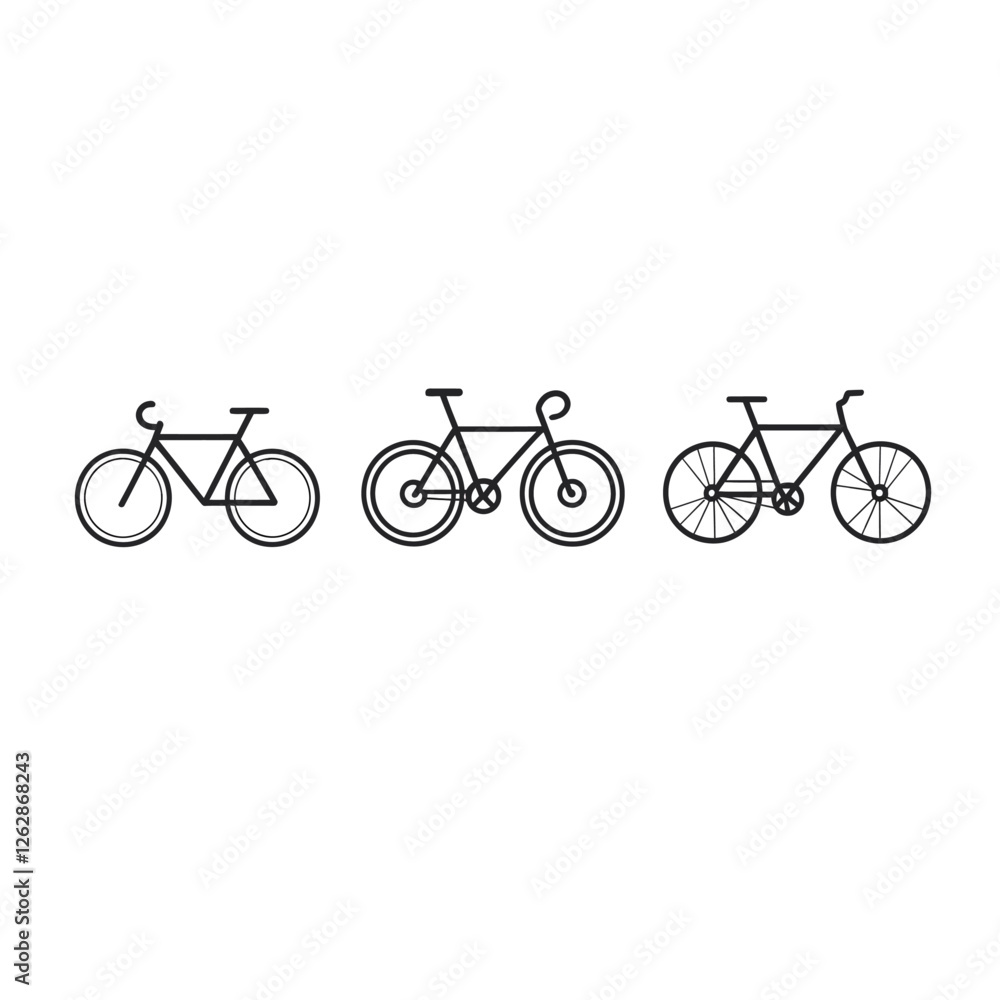 Obraz premium Simple and Cute 2D Flat Bicycle Vector Illustration in Minimalist Cartoon Style