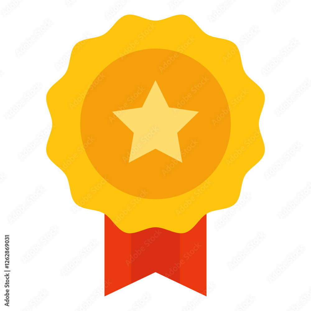 Guaranteed or certified medal badge flat icon. Warranty badge. Secure approval check symbol collection - stock vector