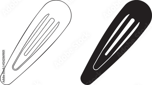 barrette or Hair clip icon set