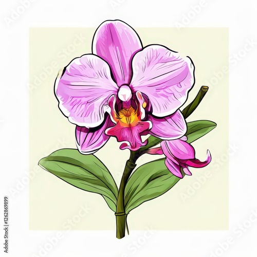 an AI Image Generator, Beautiful Pink Orchid Blossom