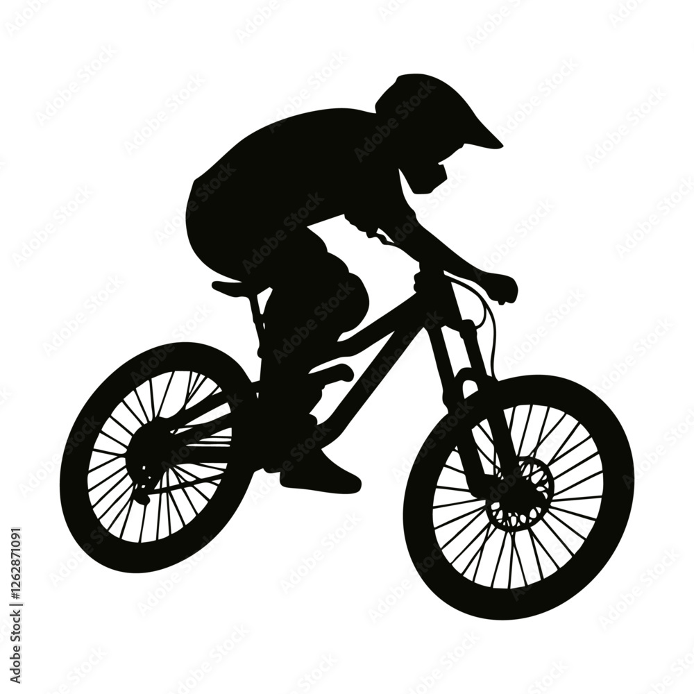 Obraz premium logo bike downhill enduro freeride silhouette black icon on white background