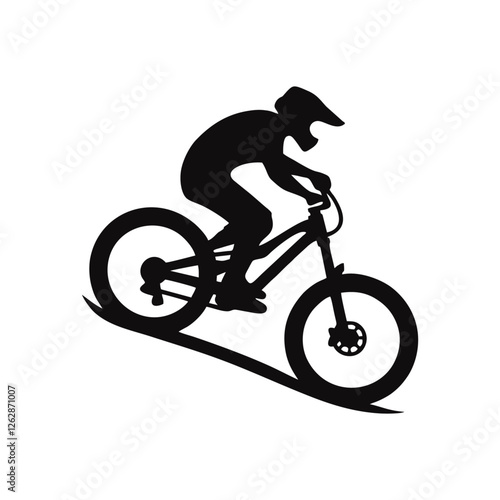 logo bike downhill enduro freeride silhouette black icon on white background
