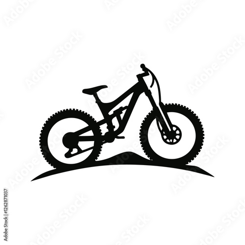 logo bike downhill enduro freeride silhouette black icon on white background