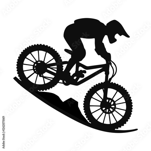 logo bike downhill enduro freeride silhouette black icon on white background