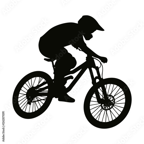 logo bike downhill enduro freeride silhouette black icon on white background