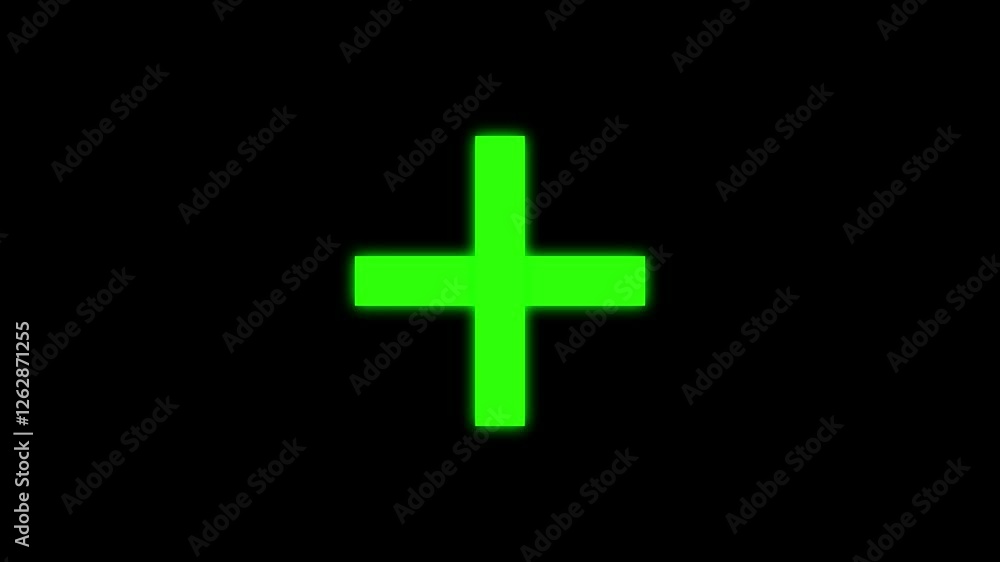 Magnifying glass zoom icon Plus icon animation on a black background. Magnifying glass zoom icon Plus icon animation on a black background.