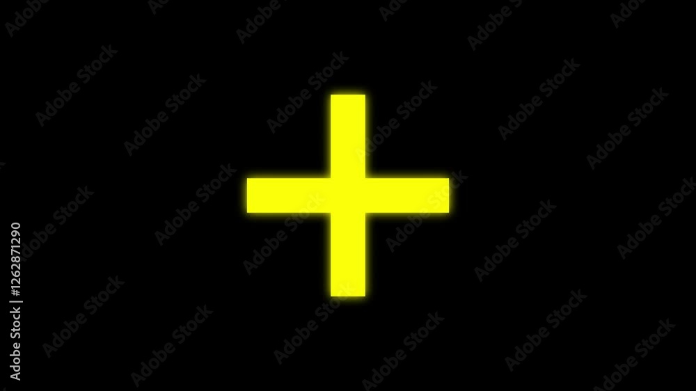 Magnifying glass zoom icon Plus icon animation on a black background. Magnifying glass zoom icon Plus icon animation on a black background.