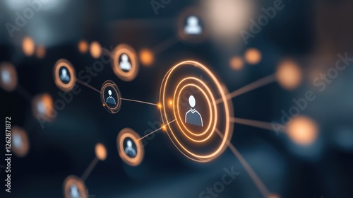 Targeted Personalized Digital Marketing Strategy Glowing Target Icon Surrounded by Diverse Audience Avatars