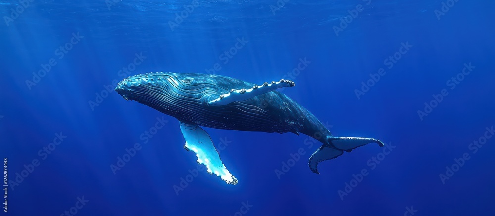 Fototapeta premium Humpback Whale Ocean Sunlight Wildlife