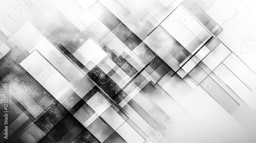 Abstract grayscale geometric shapes; dynamic background; modern design; website banner