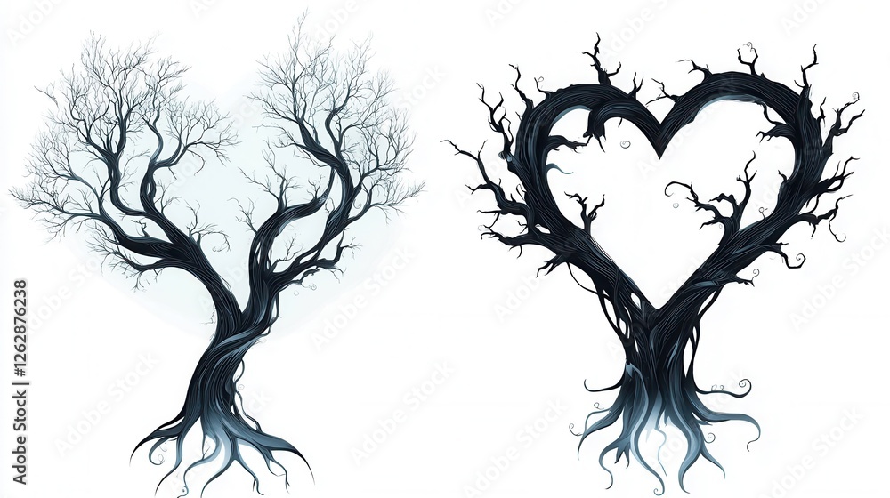 Φωτογραφία Creative depiction of intertwined trees forming a heart shape, symbolizing love and nature’s beauty