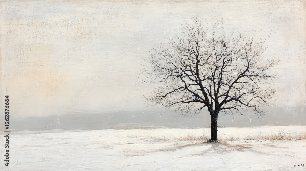 tree in the snow showcases the quiet elegance of winter, its stark branches contrasting the endless white around it tree in the snow showcases the quiet elegance of winter, its stark branches contrasting the endless white around it
