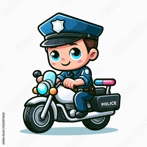 Police officer riding a motorcycle