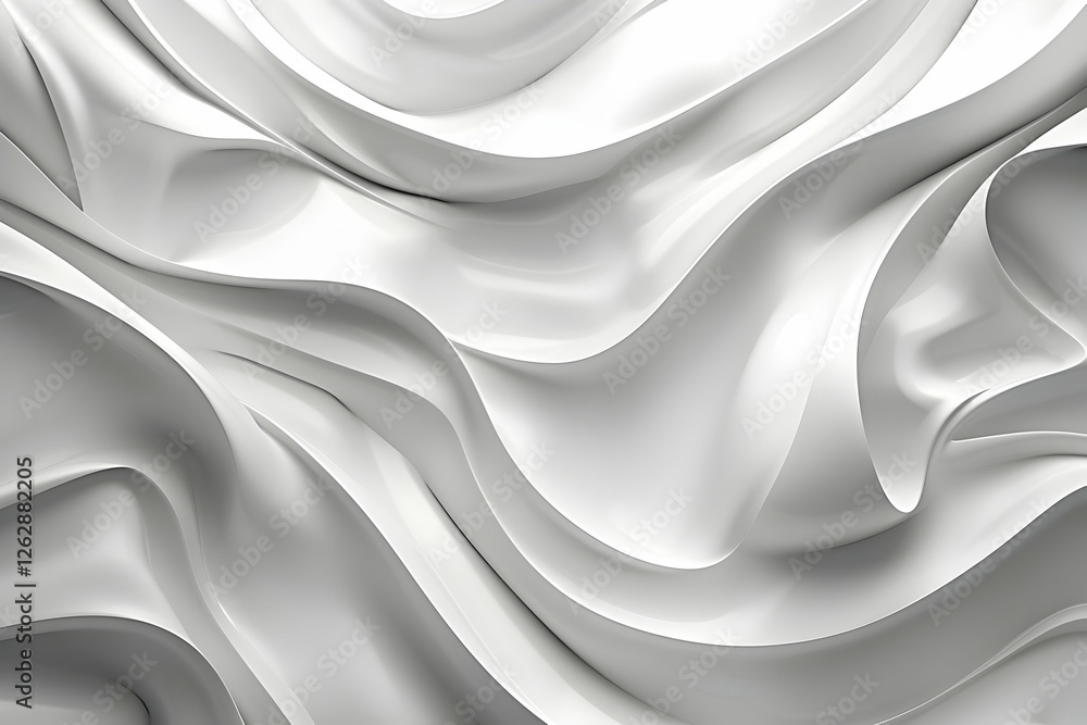 Abstract white fabric draping elegantly, creating soft waves and shadows, ideal for backgrounds Abstract white fabric draping elegantly, creating soft waves and shadows, ideal for backgrounds