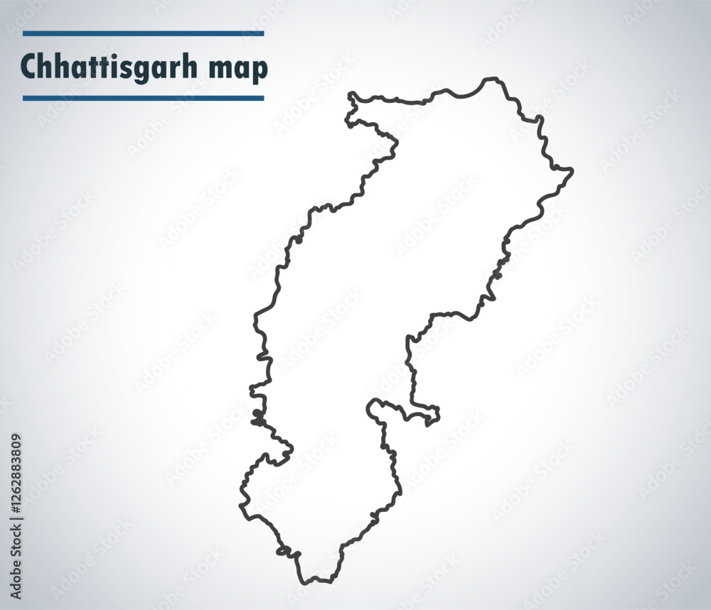 Obraz premium Chhattisgarh Map Cities, Rivers, and Infrastructure Overview