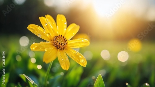 Yellow Flower in Morning Sunlight
