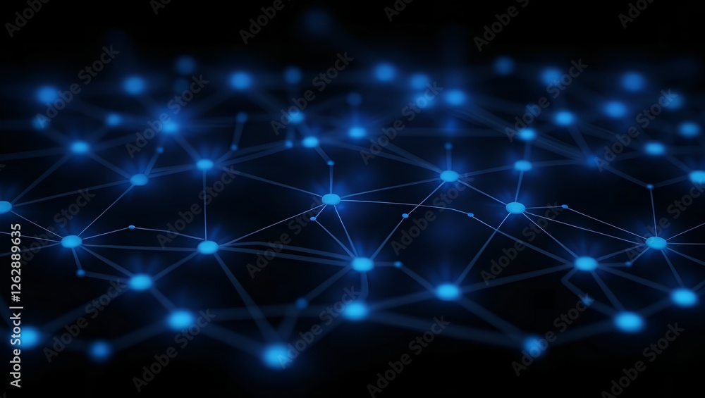 Glowing blue digital grid with connected nodes perfect for futuristic technology AI cyber security and blockchain network visualization. Glowing blue digital grid with connected nodes perfect for futuristic technology AI cyber security and blockchain network visualization.