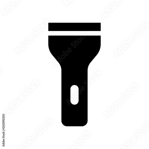 
Illustration showing a black flashlight icon on a white background