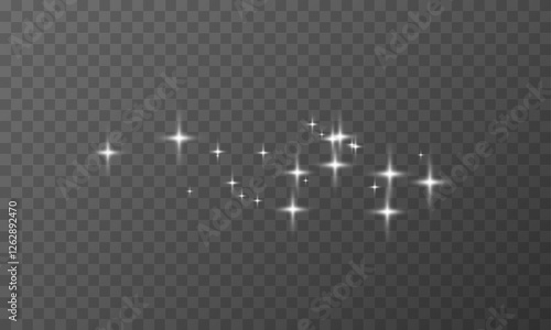 Sparkles, twinkling stars, glitter effect. Magic dust vector overlay