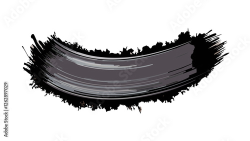 Grunge badge brush, hand drawn black sticker