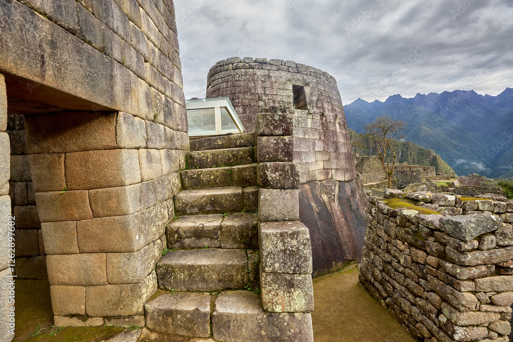 Fototapeta premium Exploring the legacy of the Inca Empire, nestled high in the Andes. Machu Picchu, a wonder of human spirit and nature. 