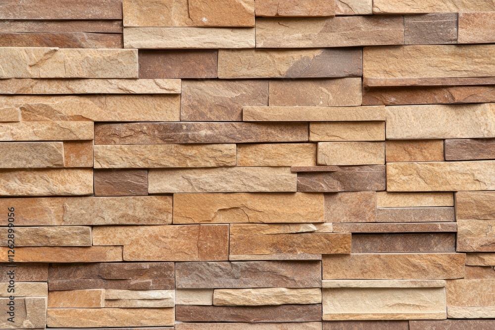 Closeup of stacked tan stone wall Closeup of stacked tan stone wall