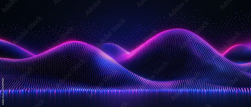 Abstract Purple Blue Glowing Particle Wave Background Fi Sci Neon Dark Abstract Purple Blue Glowing Particle Wave Background Fi Sci Neon Dark
