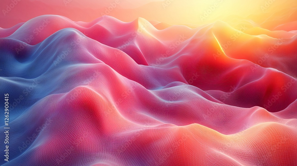 Obraz premium Abstract Pink & Blue Wave Mesh Background