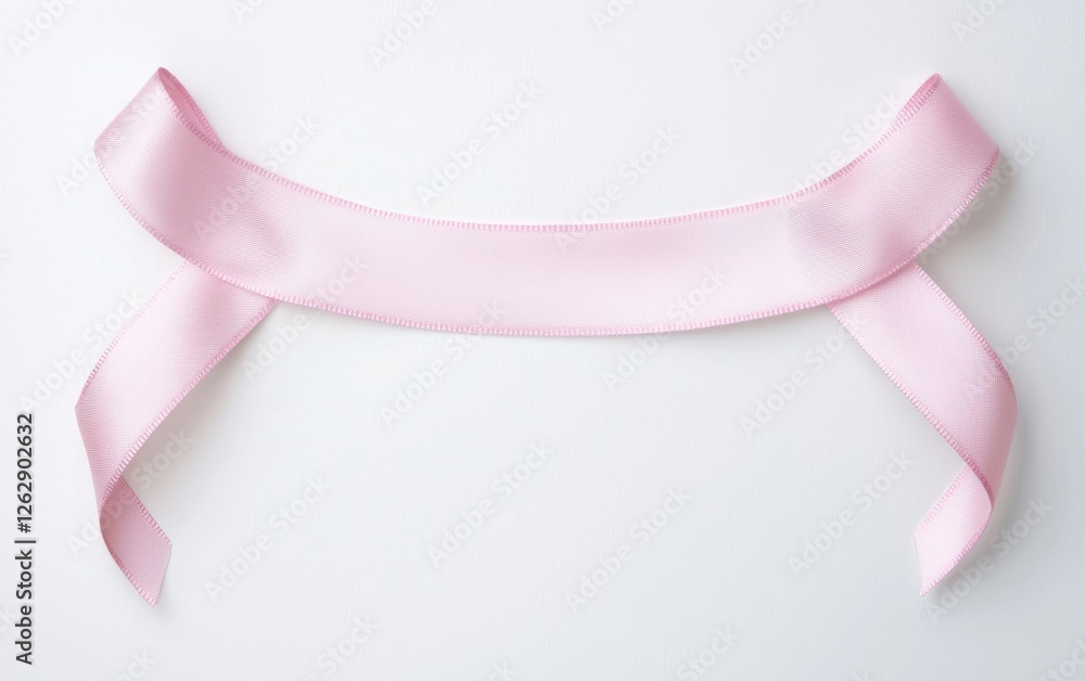 Soft pink ribbon on a clean background, perfect for celebrations, crafts, or awareness campaigns. Soft pink ribbon on a clean background, perfect for celebrations, crafts, or awareness campaigns.