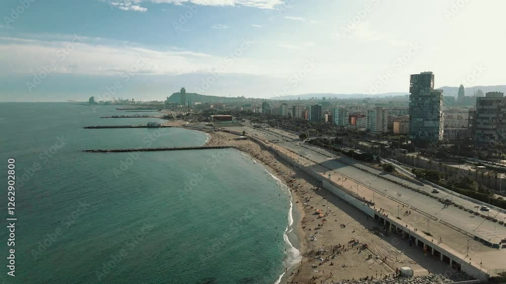 aerial view of the city of Barcelona | Spain aerial view of the city of Barcelona | Spain