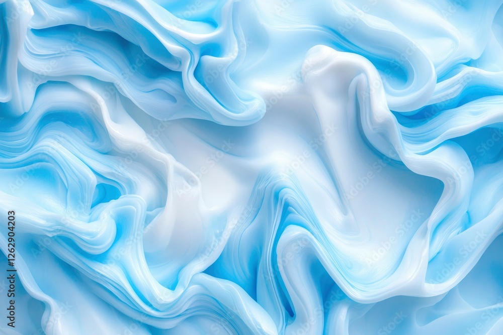 Abstract swirls of light blue and white cosmetic cream. Close-up texture. Possible use Skincare product advertisement Abstract swirls of light blue and white cosmetic cream. Close-up texture. Possible use Skincare product advertisement