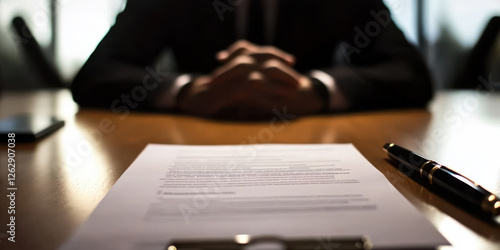 A close-up of a resignation or termination letter on a desk