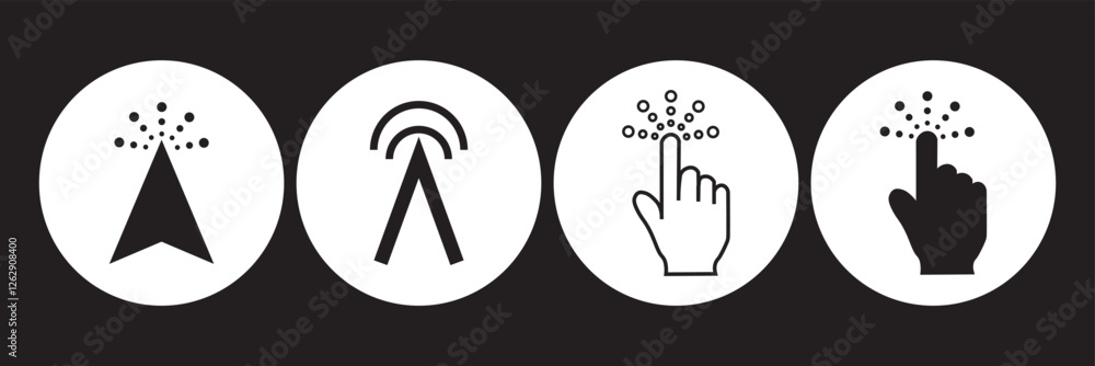 Computer mouse click cursor icon set. Hand and arrow pointer cursor - stock vector 10eps. Computer mouse click cursor icon set. Hand and arrow pointer cursor - stock vector 10eps.