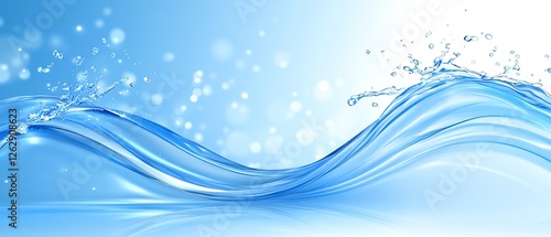 Blue Water Waves Abstract Background Design sea art flow cool aqua    