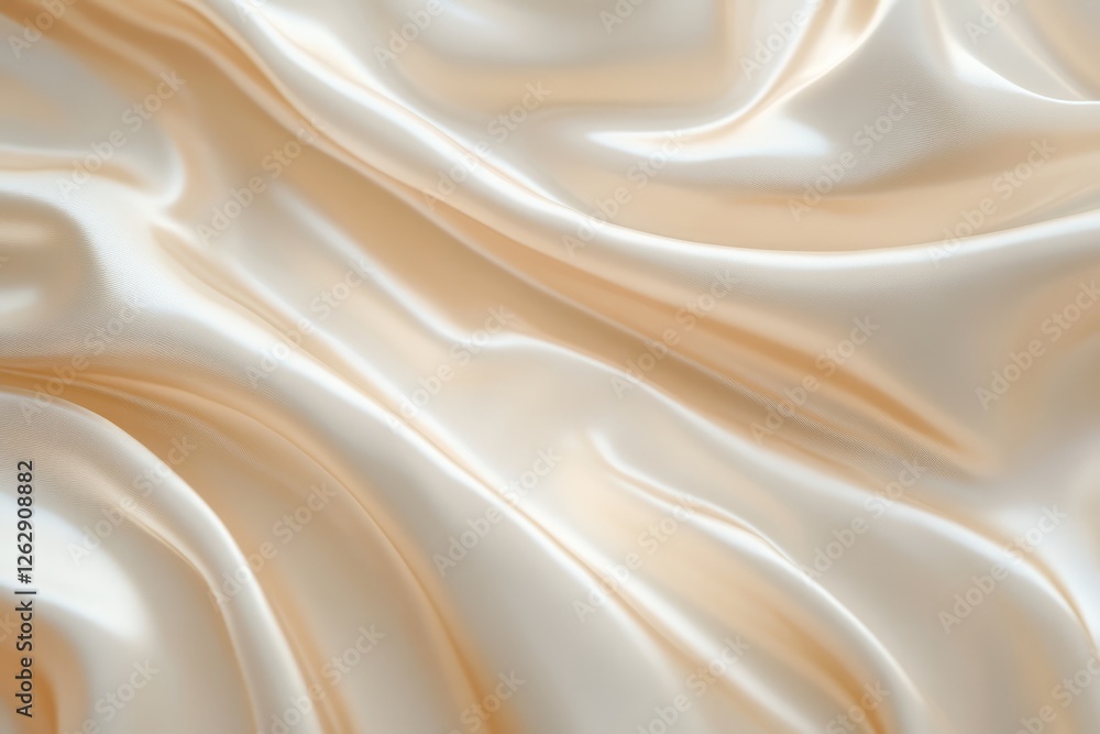 Fototapeta premium Smooth elegant holographic material flowing and creating abstract wavy texture 