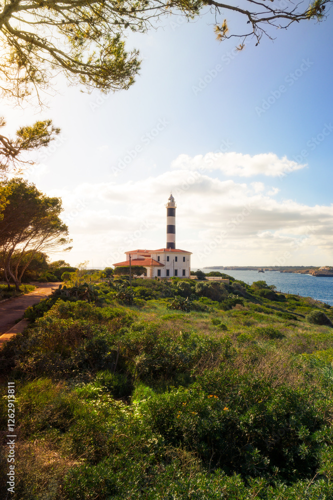 Obraz premium lighthouse of portocolom in mallorca,spain