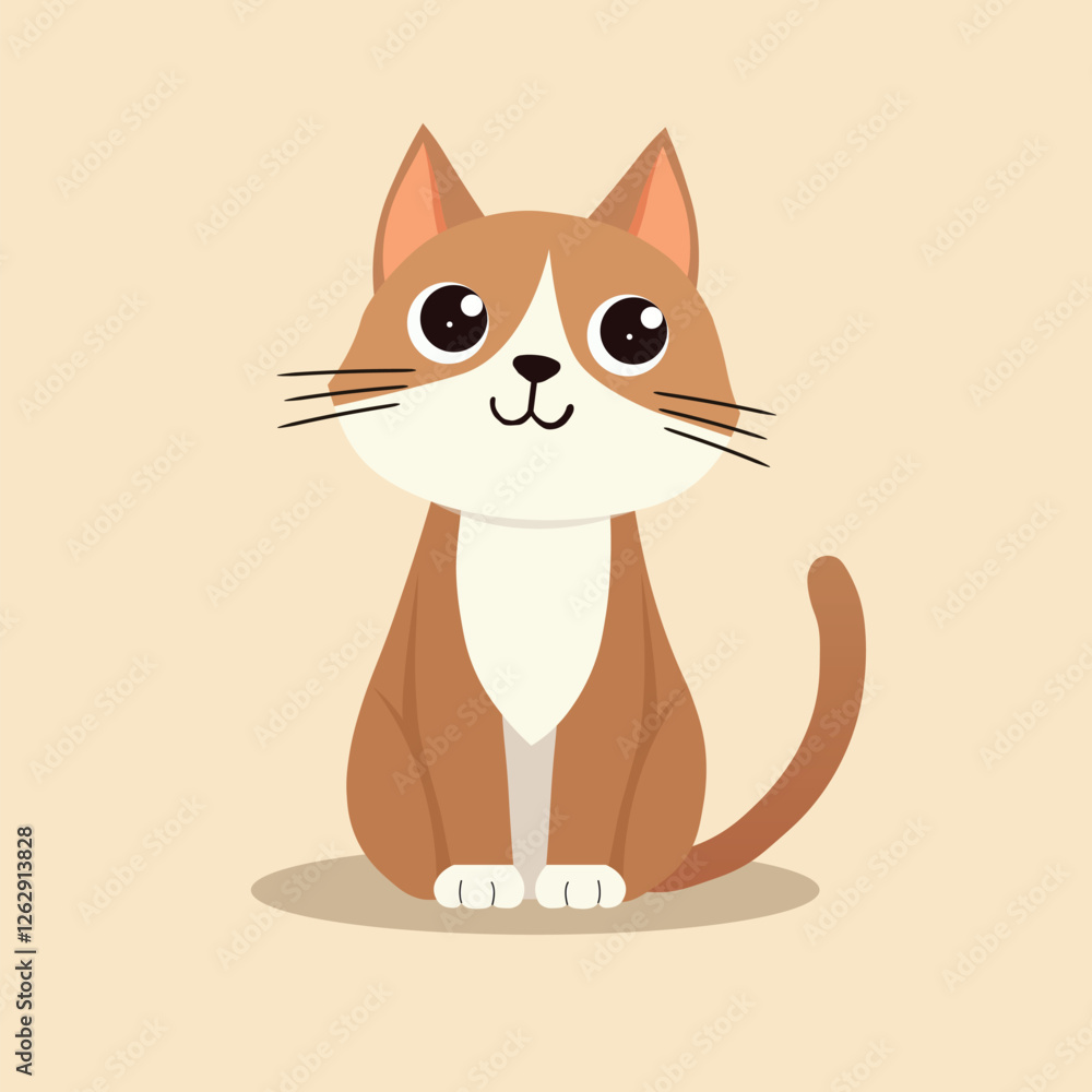 Minimalist vector cartoon cat illustration Minimalist vector cartoon cat illustration